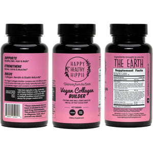Vegan Collagen Booster - Plant-Based Supplement for Hair, Skin, Nails + Connective Tissue - Hyaluronic Acid, L-Lysine, Gotu Kola - Vegetarian Collagen Builder - Non-Gmo, Vegan, Gluten-Free, 60 Ct