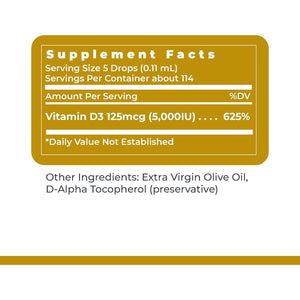 Premier Research Labs Vitamin D3 Serum - Liquid Vitamin D Oil Drops for Adults, Liquid Vitamin D3 5000 IU, Sublingual Vit D3 Liquid - 0.43 Fl Oz