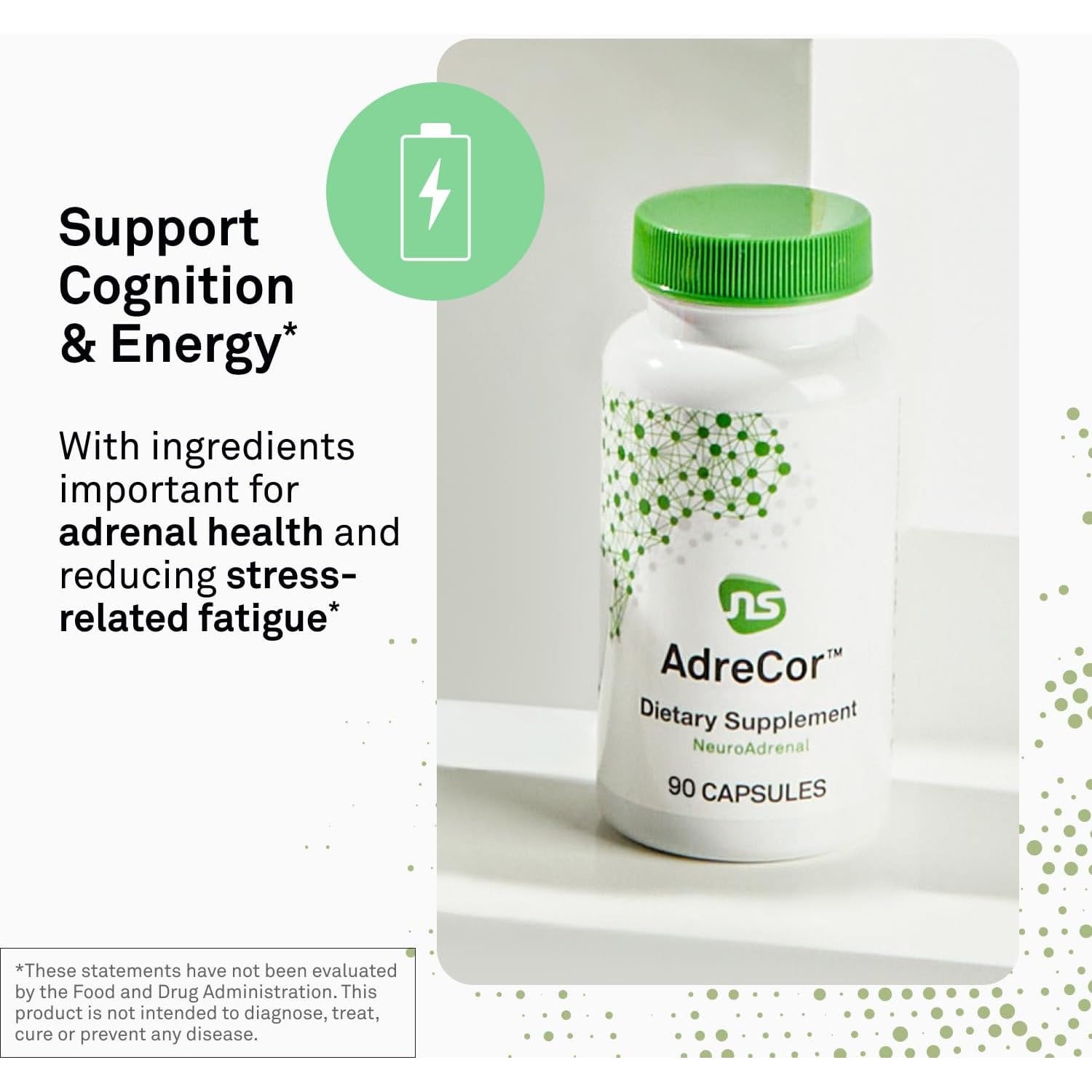 Neuroscience Adrecor - Adrenal Support Supplements with Rhodiola, L-Tyrosine, B Vitamins & Magnesium - Cortisol Detox for Women & Men for Stress Fatigue and Energy Support (90 Ct)