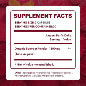 Beravia Beet Root Capsules | Antioxidant Formula - Vegan, Non-Gmo, Gluten-Free - 1300Mg, 60 Capsules