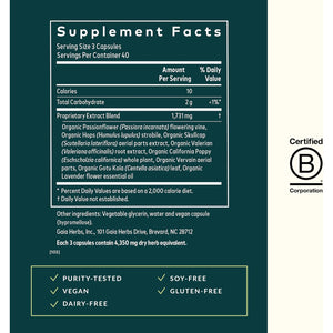 Gaia Herbs Sound Sleep - Sleep Support Supplement - Herbal, Plant-Powered Support for Calm & Relaxation* - Valerian Root, Passionflower & More - 120 Vegan Liquid Phyto-Capsules (40 Servings)