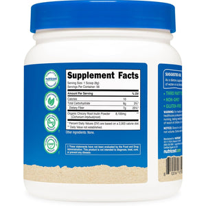Nutricost Organic Inulin Powder 1LB (454 Grams) 7 Grams of Fiber per Serving - from Chicory Root - Certified USDA Organic