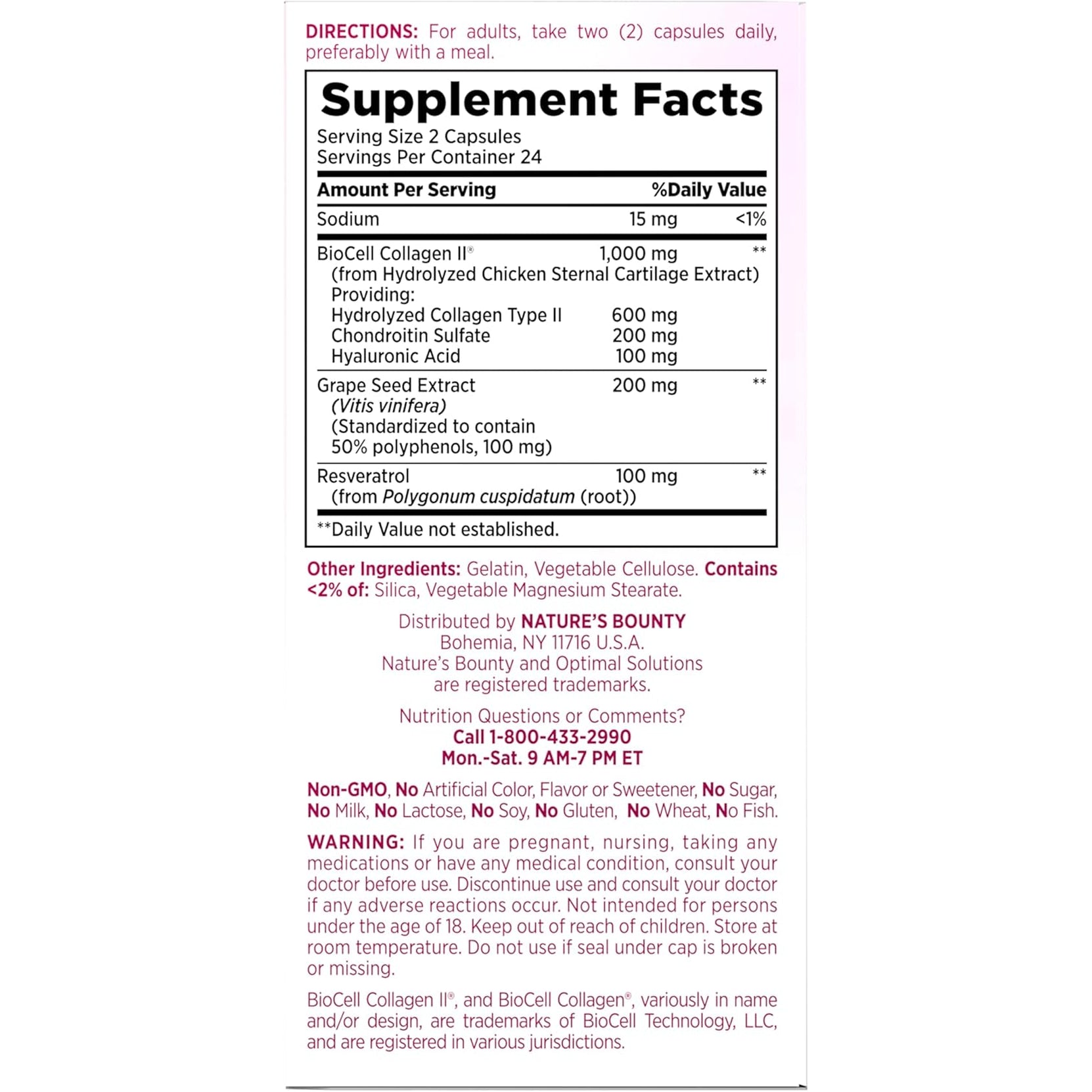 Nature’S Bounty Optimal Solutions Ultra Collagen Booster for Healthy-Aging Supplement, Resveratrol, Hyaluronic Acid – Collagen Capsules for Women, 48 Capsules