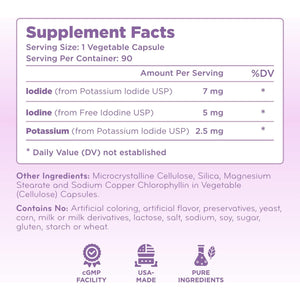High Potency Potassium Iodine Supplement - Potassium Iodide USP and Free Iodine Capsules 12.5Mg Precise Dosage Blend - Capsule Alternative to Lugol'S Supplement for Thyroid Energy & Immunity (3 Month)