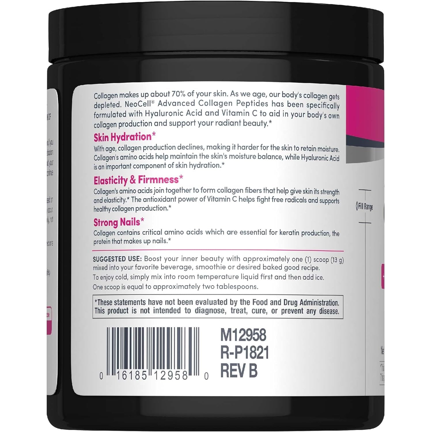 Neocell Collagen Peptides Powder | 6.9 Oz | Unflavored Supplement | with Vitamin C and Hyaluronic Acid | Advanced Formula | Hair, Skin, & Nails | for Women and Men