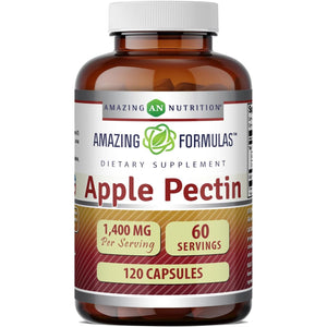 Amazing Formulas Apple Pectin 1400 Mg Supplement | Capsules | Non-Gmo | Gluten-Free | Made in USA (1 Pack | 120 Count)