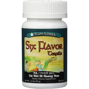 Six Flavor Teapills (Liu Wei Di Huang Wan), 200 Ct, Plum Flower