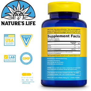 Nature'S Life Monolaurin 1000 Mg, Nourishing Monolaurin from Natural Raw Coconut, Immune Support Supplement, Gut Health, Balanced Gut Flora, 60-Day Guarantee, 45 Servings, 90 Vegetarian Capsules