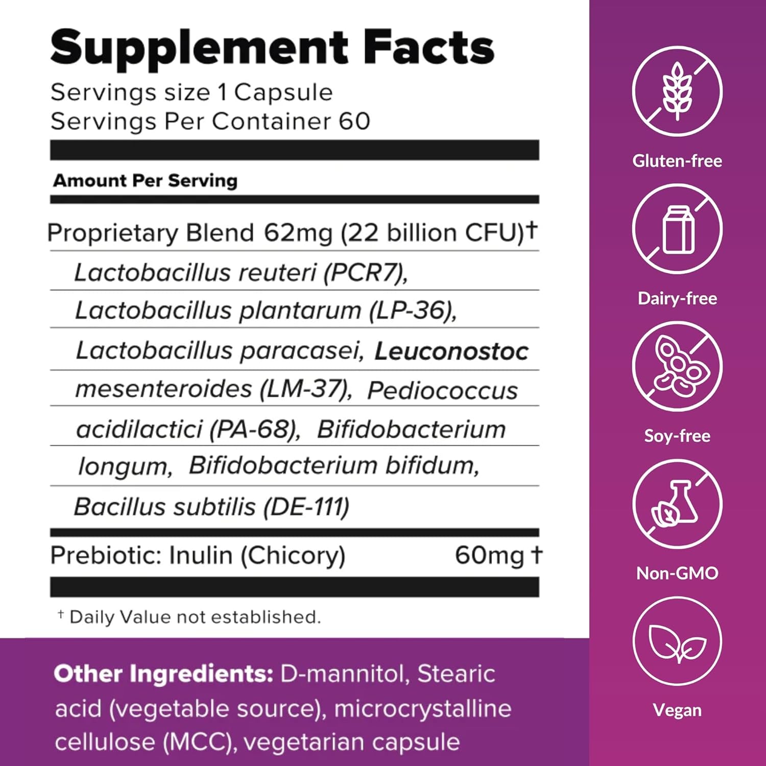 Biotiquest Sugar Shift Probiotic | Helps Decrease Sugar & Carb Cravings and Supports Digestive Balance | 22 Billion CFU | Non-Gmo, Gluten-Free, & Vegan | 60 Servings