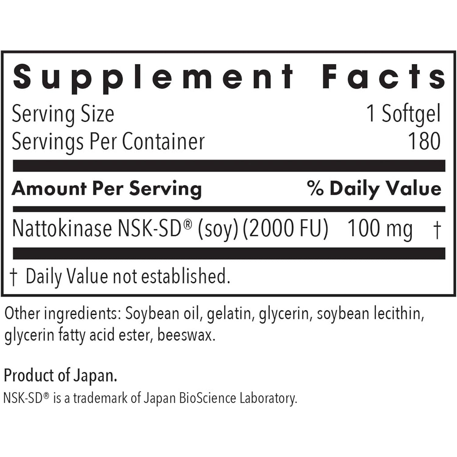 Allergy Research Group ARG Nattokinase 100 Mg - Supplement to Support Healthy Circulation - Delivers 100 Mg Nattokinase NSK-SD from Fermented Soybeans per Serving - 180 Servings - 180 Capsules
