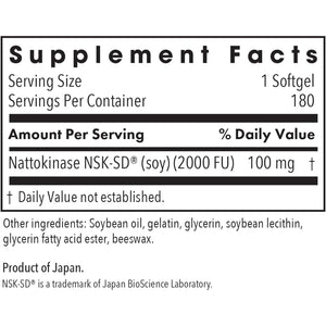 Allergy Research Group ARG Nattokinase 100 Mg - Supplement to Support Healthy Circulation - Delivers 100 Mg Nattokinase NSK-SD from Fermented Soybeans per Serving - 180 Servings - 180 Capsules