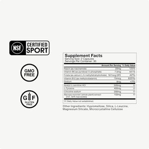 Momentous Brain Drive Nootropic Supplement - Brain Supplement for Memory & Focus Support - NSF Certified for Sport - GMO- & Gluten-Free - 30 Servings