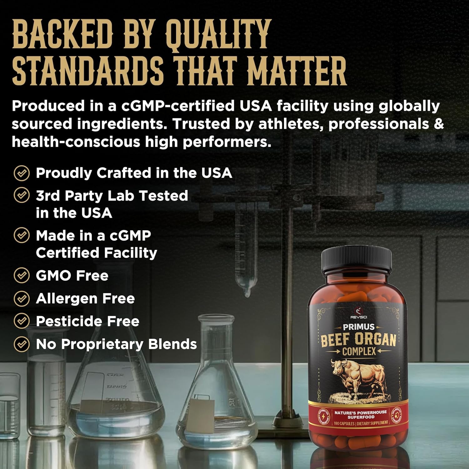 Beef Organ Supplement for Men & Women - PRIMUS Grass Fed Beef Liver Capsules with Heart, Primal Ancestral Blend 5 Organ Meat Supplements, Viking Energy Complex, Bioperine for Absorption, 180 Pills