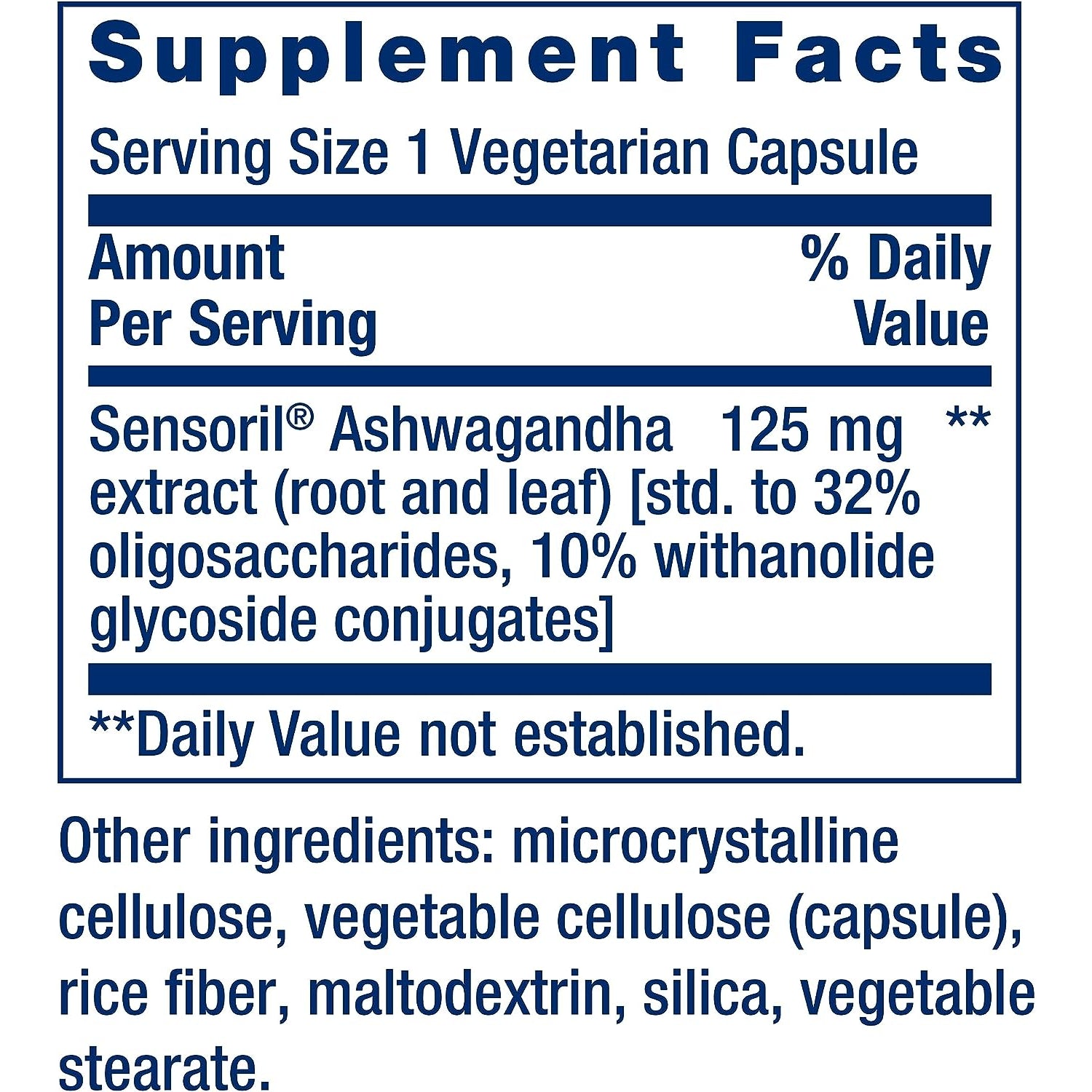 Life Extension Optimized Ashwagandha - Stress Management Supplement for a Healthy Stress Response, Focus, Memory, Stress Relief - Vegetarian, Gluten-Free, Non-Gmo, 60 Capsules