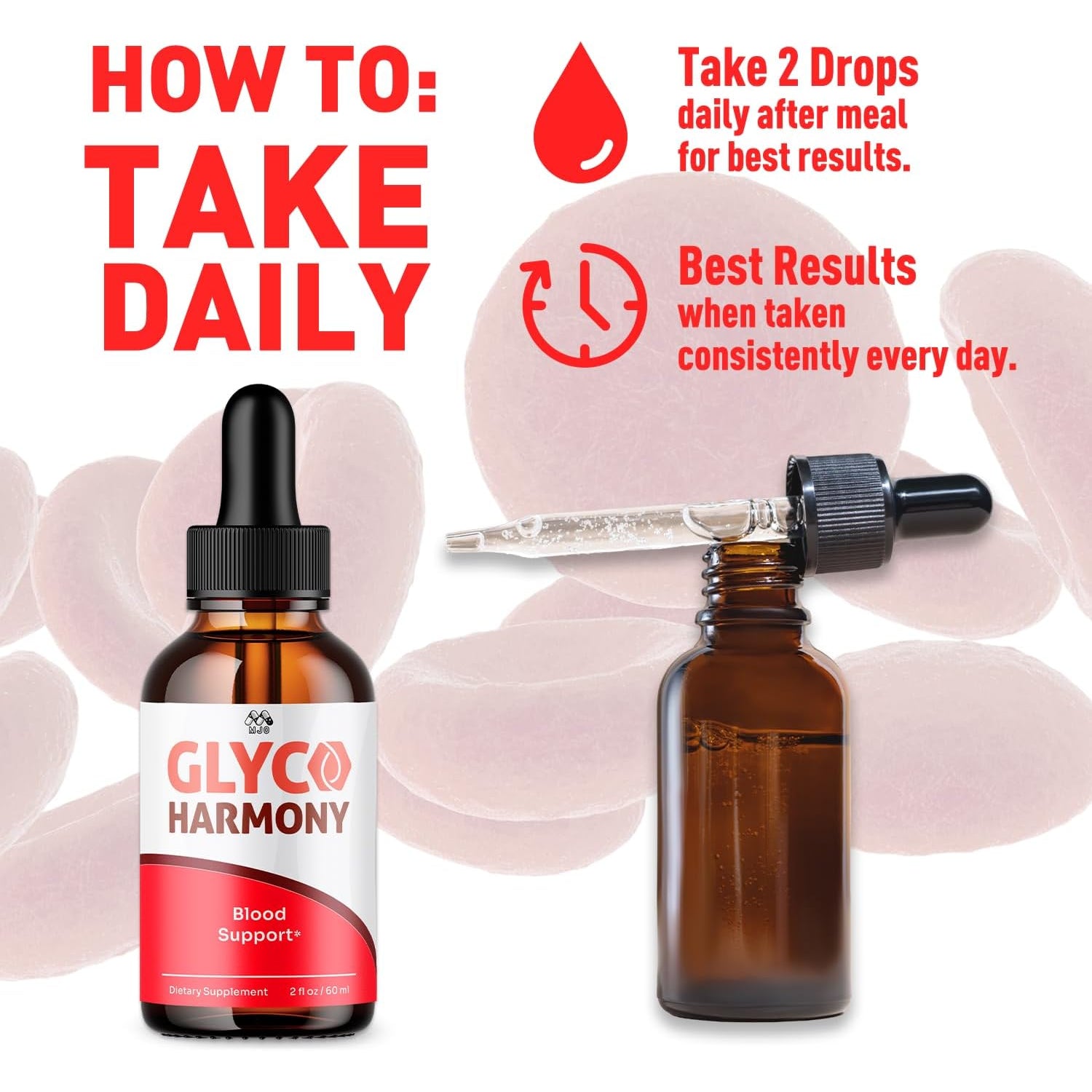 Glyco Harmony Drops, Official Glyco Harmony Liquid Supplement with All Natural Ingredients, Glycoharmony Blood Support Max Strength Health & Wellness Vitamin Supplement (2 Bottle Bundle, 60 Servings)