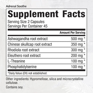 Equilife Adrenal Support Supplement with Ashwagandha and L-Theanine - Sleep & Cortisol Support, Mental Health Support, Supplements for Men & Women, Gluten Free, Vegan, Dairy Free, Non GMO, 90 Capsules