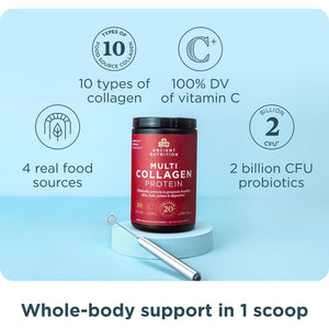 Ancient Nutrition Collagen Peptides Powder, Multi Collagen Protein, Women & Men, Vitamin C, Probiotics, Hydrolyzed Collagen, Supports Skin, Joints, Gut Health, Unflavored, 40 Servings