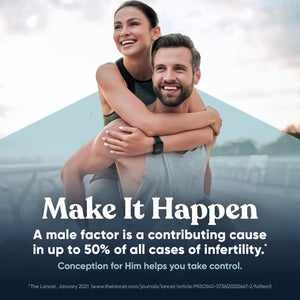 Eu Natural Conception for Him - Male Fertility Supplements with Ashwagandha, Folate & Zinc - Sperm Count, Motility & Strength Support - Fertility Support for Men, 60 Vegetarian Capsules