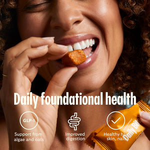 GEM Daily Bite for Women & Men, with 20+ Vitamins, Minerals, & Superfoods like Zinc, Vitamin D, B-Complex, K, Turmeric, Fiber & Prebiotics, Beta Glucan GLP-1 Support & Immunity (Citrus Ginger,7 Count)
