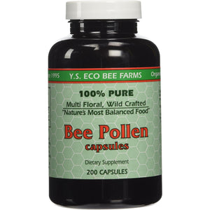 Y.S. ECO Bee Farms 100% Pure Bee Pollen 1,000Mg- 200 Capsules