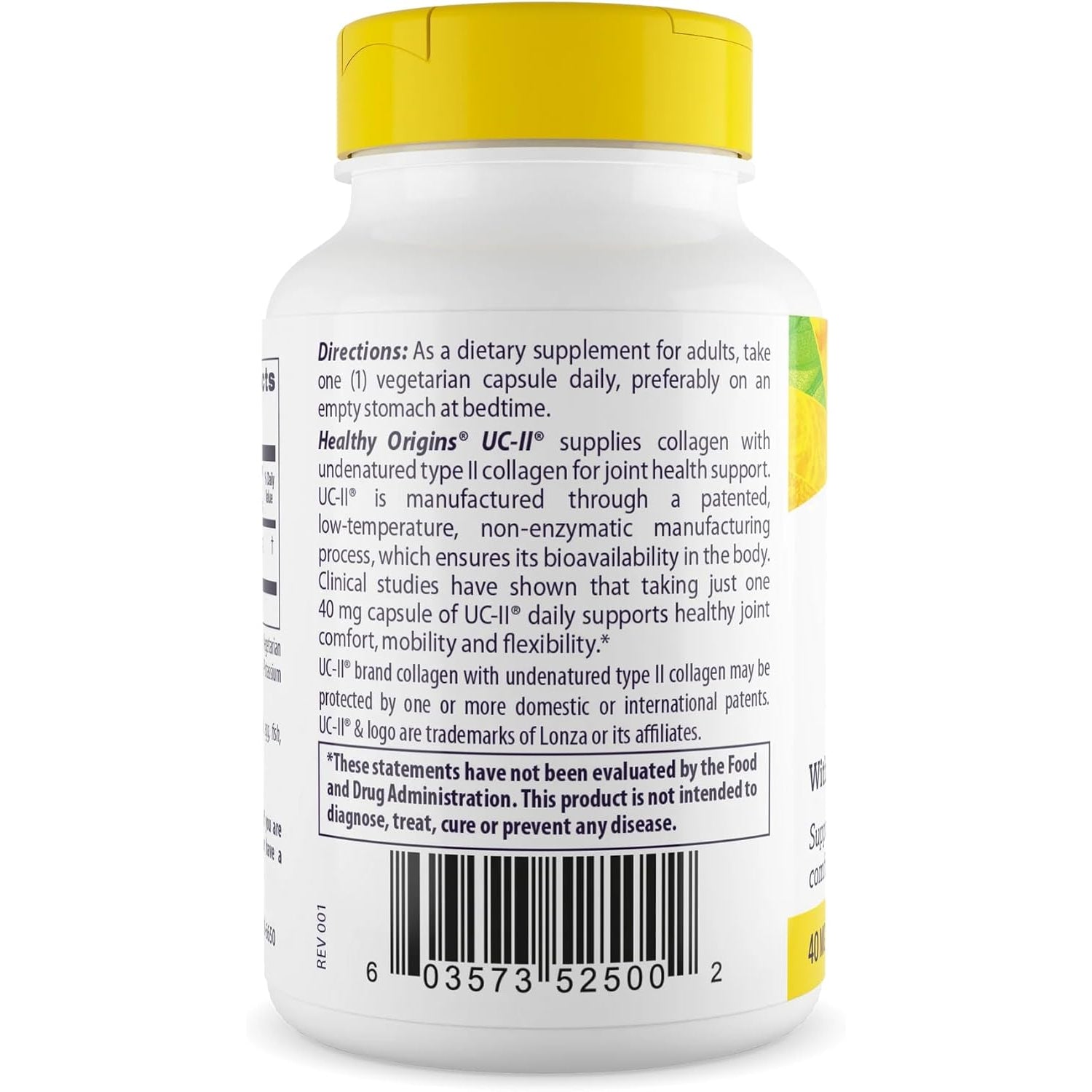 Healthy Origins UC-II 40 Mg, 120 Veggie Capsules - Featuring Clinically Studied Undenatured Type II Collagen - Supports Joint Comfort, Mobility & Flexibility - Non-Gmo & Gluten-Free - 2 Month Supply