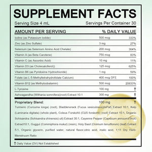 Kindled Thyroid Support Liquid Drops, Actora Thyroid Support Drops with Selenium Zinc Iodine L-Tyrosine Ashwagandha for Hormone Balance - Mood & Energy Supplement - 4 Fl. Oz. (120Ml) (1)