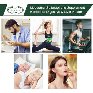 900MG Liposomal Sulforaphane Supplement Broccoli Extract, Liver Supplement for Antioxidant, Digestion, Cellular Health 60 Capsules