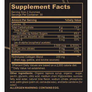 Black Girl Vitamins - Collagen Gummies for Hair, Skin, and Nail Support, with Vitamin C, Vitamin E, and Biotin, Gluten-Free, (Lime), 60Ct