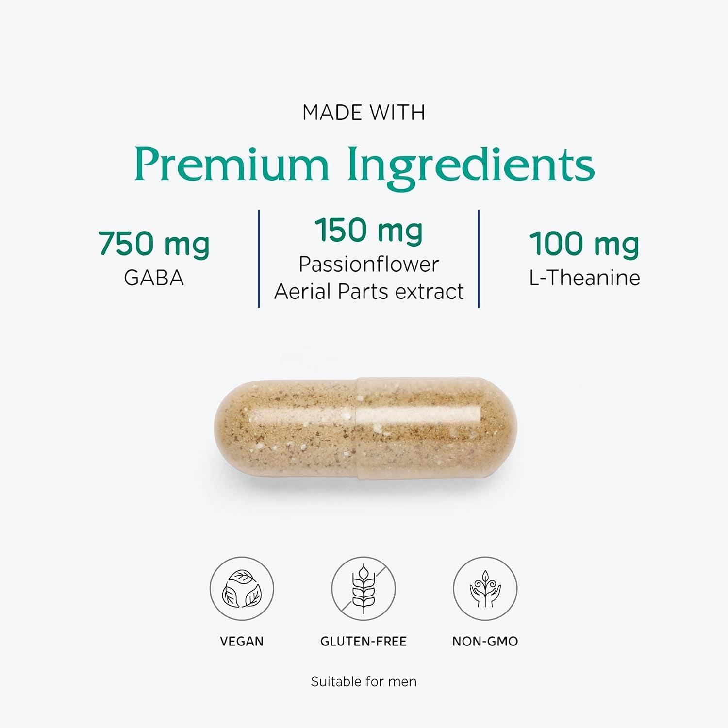 Vitanica, GABA Ease, Calming Support, Vegan, 60 Capsules