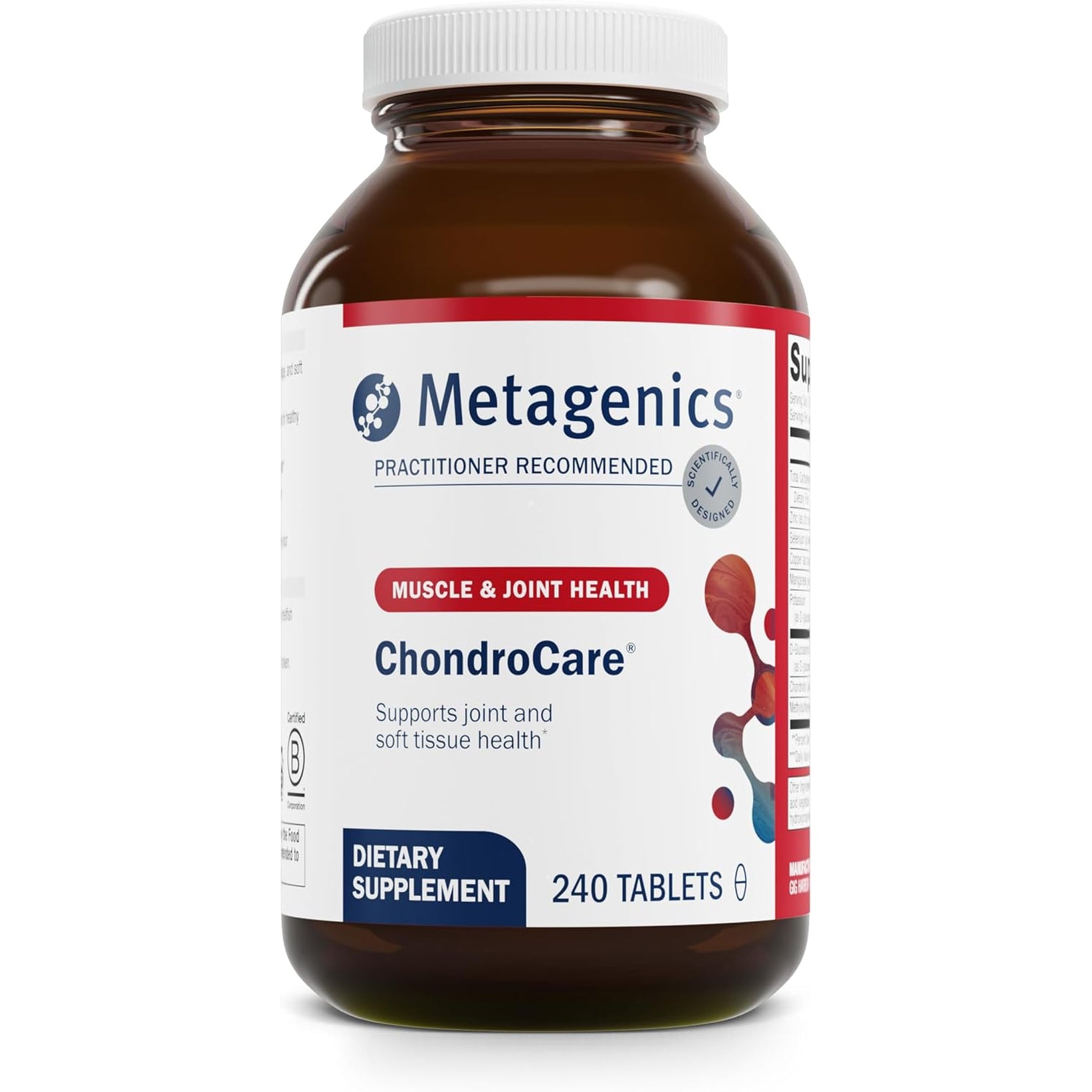 Metagenics Chondrocare - Joint Support with Glucosamine, Chondroitin & MSM - Supports Mobility, Cartilage & Knee Comfort - Antioxidant Mineral Complex - Gluten-Free - Cgmp Certified - 240 Tablets