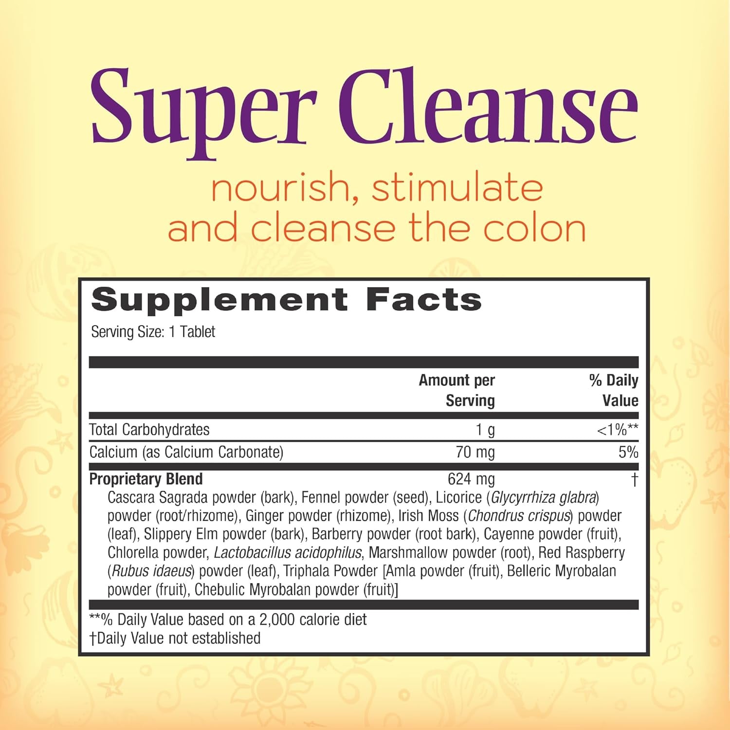 Nature’S Secret Super Cleanse - Extra Strength Colon Cleanse with 14 Herbs & Probiotic Support - Promotes Gut Health Detox Cleanse & Digestive Support Gentle Elimination Formula - 100 Tablets (1 Pack)