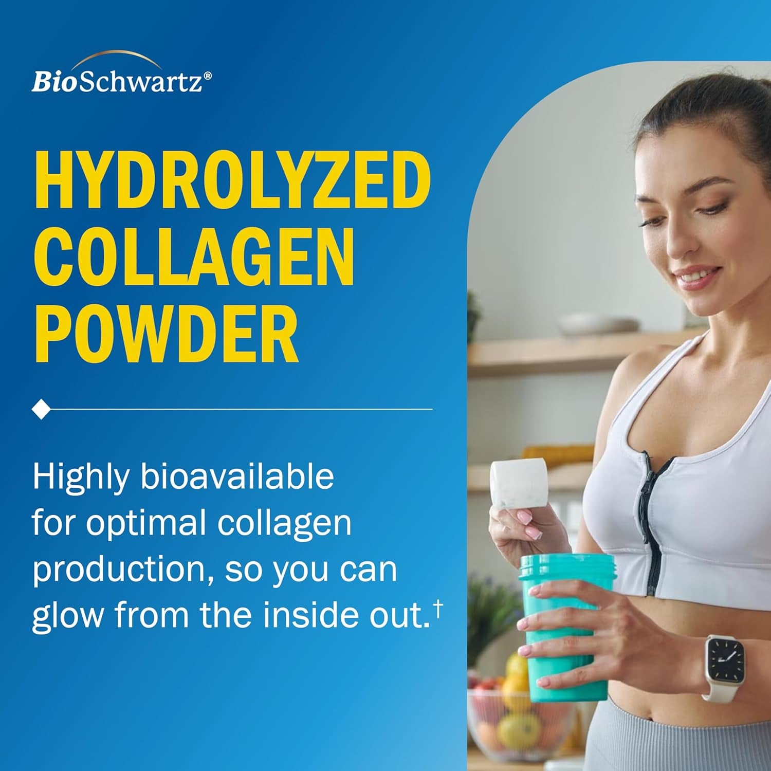 Bioschwartz Collagen Peptides Powder for Women and Men - Grass Fed Hydrolyzed Collagen Powder - Types I and III with 10G Protein for Hair, Skin, Nail, & Joint Support - 41 Servings - 16Oz Unflavored