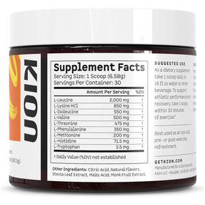 Kion Aminos Essential Amino Acids Powder - Amino Acid Nutritional Supplements, Aminos Powder, Essential Amino Energy No Caffeine, Eaas Amino Acids Powder, BCAA EAA - 30 Servings, Mango