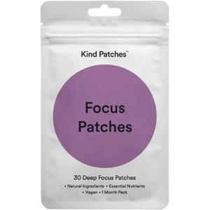Kind Patches Focus Patches - Mental Clarity and Cognitive Performance - Enhance Productivity with Omega 3, Lion'S Mane, L-Theanine, Ginseng - 30 Count