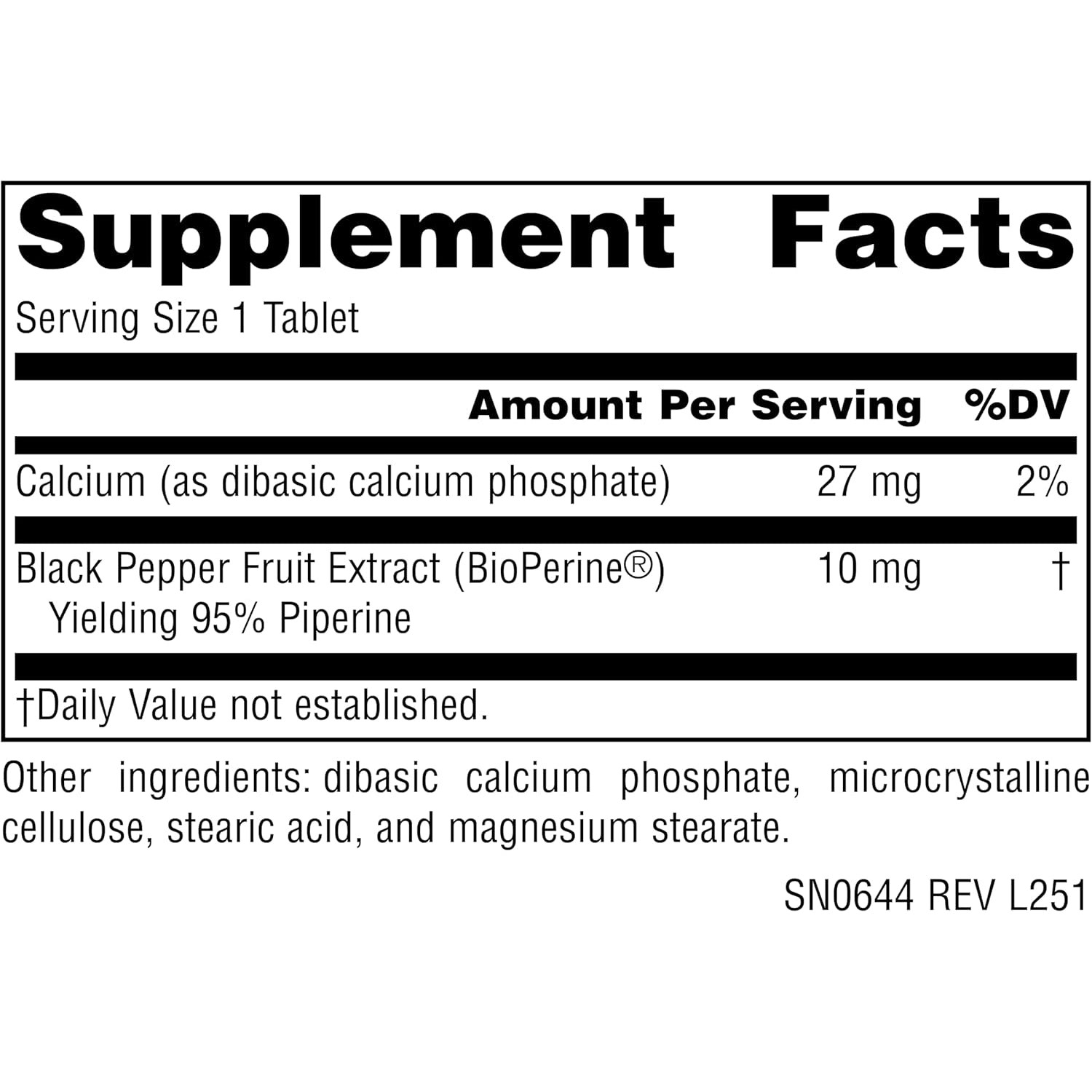 Source Naturals Bioperine - Black Pepper Fruit Extract, Promotes Nutrient Absorption* 10 Mg, 120 Tablets