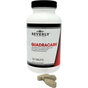 Beverly International Quadracarn 4X-Potency, Lab Tested Ultra-Premium Carnitine Blend for Fat Loss, Muscle Definition, Metabolism, Mood, Energy Boost, Anti-Aging, Brain Function. 120 Tablets.