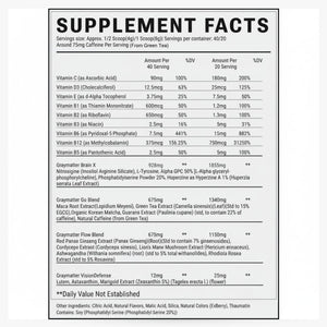 Graymatter Bright Mind Nootropic Powder (40 Servings: Strawberry Lemon) – Plant-Based Energy & Focus Drink Mix, Adaptogens & Vitamins, Sugar-Free Daily Supplement