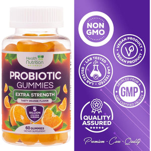 Probiotic Gummies for Women & Men - Advanced Multi-Strain Probiotic Formula - Gut & Digestive Health Support Gummy for Occasional Bloating - Daily Acidophilus Probiotics Supplement - 60 Gummies
