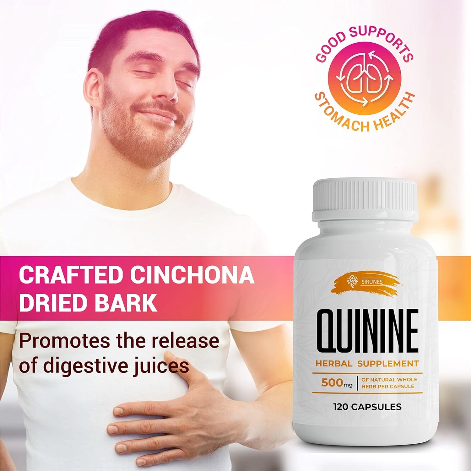 Leg Cramps Relief Quinine Capsules – Natural Cinchona Bark Supplement for Cramp Defense & Digestive Health – 500 Mg Quinine Pills, 120 Tablets, Non-Gmo, Gluten-Free