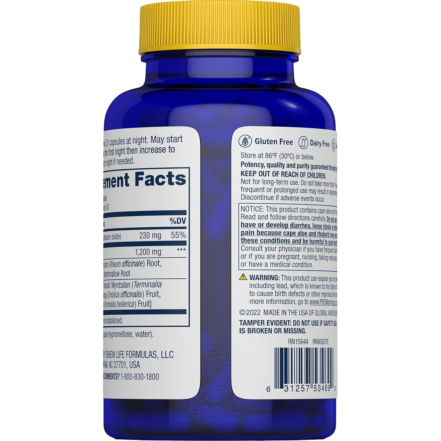 Renew Life Detox Cleanse More, Reduces Bloating and Restores Regularity, Overnight Constipation Relief, Soy, Dairy and Gluten-Free, 100 Capsules