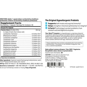 Klaire Labs SFI Health Ther-Biotic Complete - 25 Billion CFU Gut Probiotics for Women and Men - Hypoallergenic, 12 Strain Probiotic Capsules for Digestive Health and Immune Support (60 Ct)