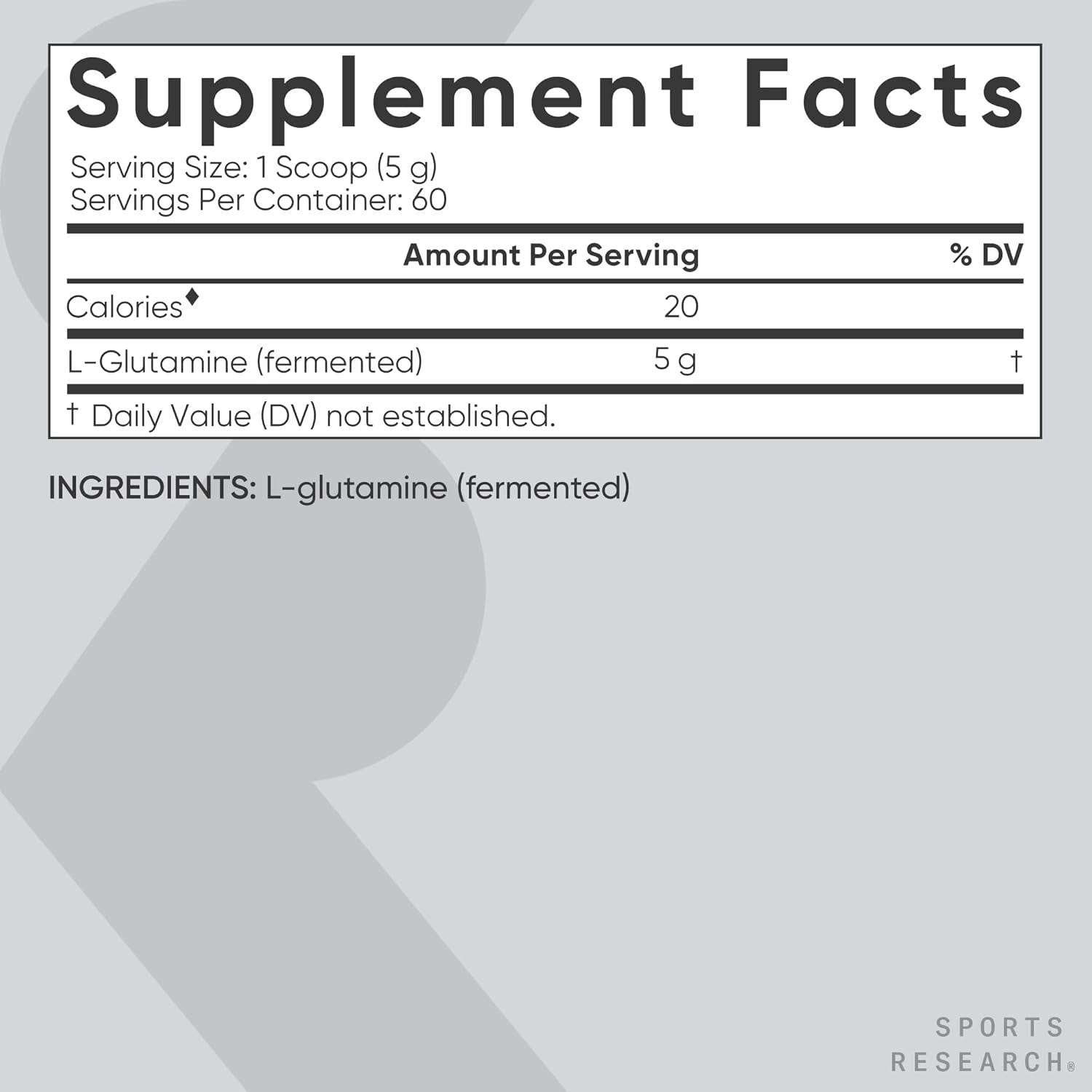 Sports Research L-Glutamine - Workout Recovery, Immune Health & Gut Health Support - 5 G per Serving - 10.58 Oz