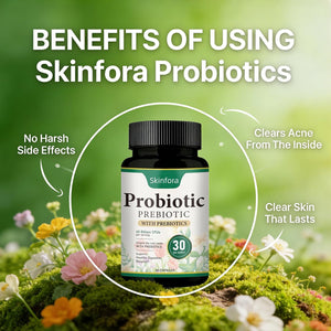 Probiotic Supplement for Skin & Gut Support, Daily Wellness Formula, Non-Gmo, Vegan, 60 Capsules