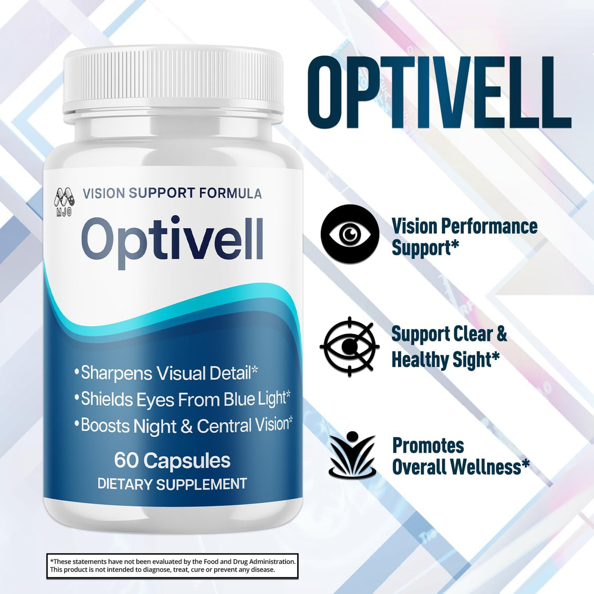 Optivell Eye Capsules, Official Optivell Eye Vitamin Pills with All Natural Ingredients, Advanced Vision Formula Supplement Pills Supporting Ocular Health and Wellness Naturally (60 Capsules)