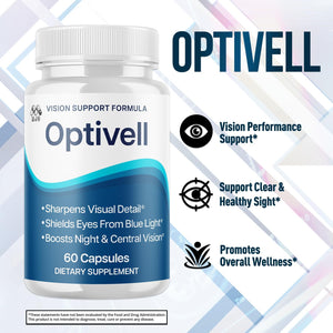 Optivell Eye Capsules, Official Optivell Eye Vitamin Pills with All Natural Ingredients, Advanced Vision Formula Supplement Pills Supporting Ocular Health and Wellness Naturally (60 Capsules)