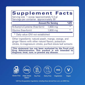 Pure Encapsulations NAC + Glycine Powder - Immune Support, Detox Cleanse & Glutathione Production* - Conditionally Essential Amino Acids - Gluten Free & Non-Gmo - 5.6 Oz