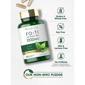 Carlyle Fo-Ti Supplement | 180 Capsules | He-Shou-Wu Root Extract | Non-Gmo and Gluten Free