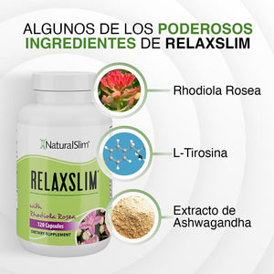 Naturalslim Relaxslim Rhodiola Rosea & Adaptogenic Herb for Brain, Mood, Metabolism, Tension & Energy Support Supplement - 21 Different Natural Compounds Help Control Appetite - 120 Capsules