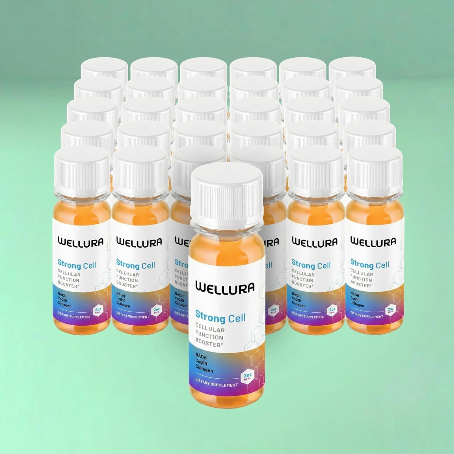 Strong Cell | Cellular Function Booster Liquid | NADH, Coq10, Collagen. 90+% Absorption Rate. Vitamins B1, B2, B3, B6, B7, and B12. Vitamin K2 | 30 Count.