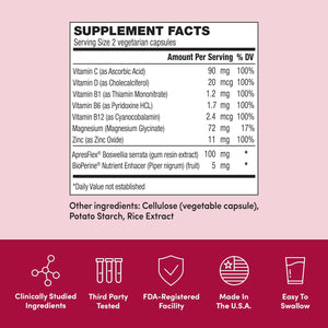 Penetrex Clinically Studied Magnesium Glycinate Supplement for Joint, Muscle & Nerve Support - Comfort in 5 Days with Advanced Boswellia Serrata Extract, Vitamin D, B, C (60 Count, 1 Month Supply)